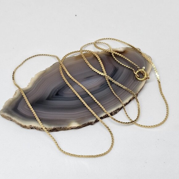 Shiny 14K Yellow Gold Flat Chain 20" 2.9 Grams - Picture 9 of 12